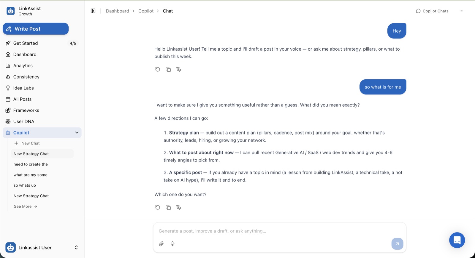Copilot in LinkAssist